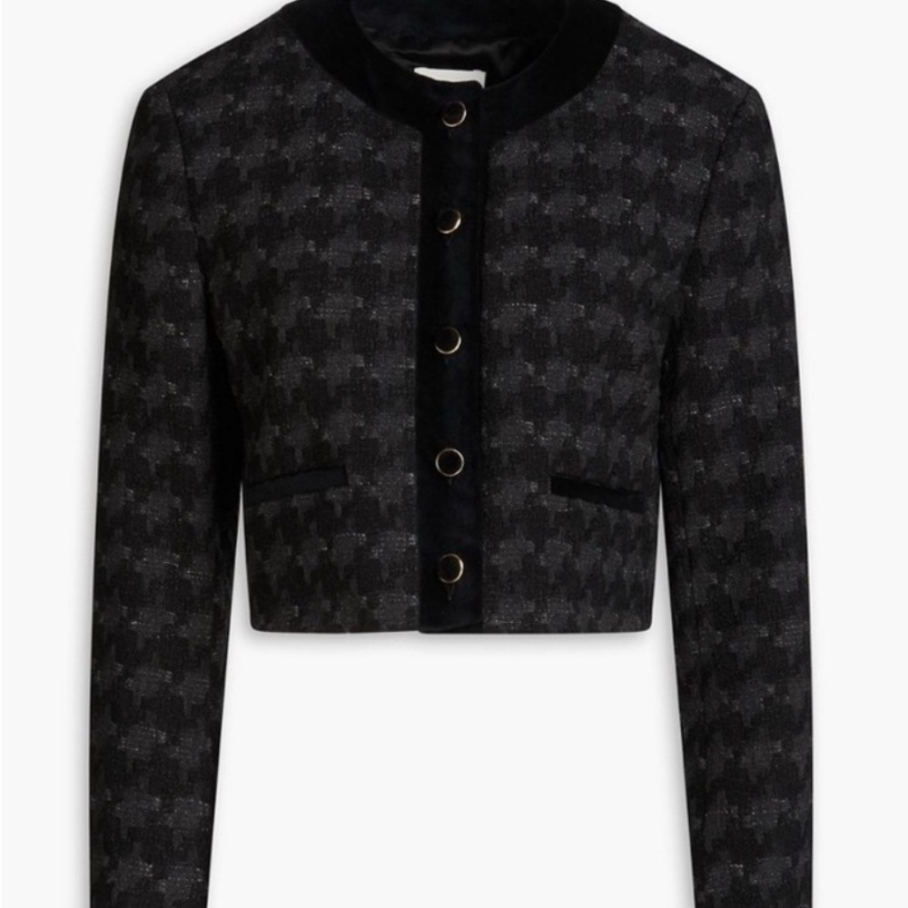 SANDRO- Cropped cotton-blend bouclé-tweed jacket NWT
